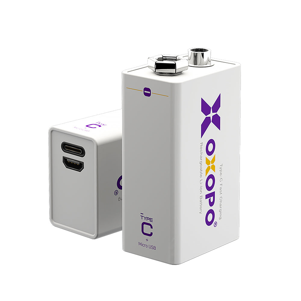 【XC Series】USB Type-C & Micro USB Gen 2 Rechargeable 9V Li-ion Battery (1-Pack)
