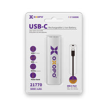 Chargez l&#39;image dans la visionneuse de la galerie, 【XC Series】USB Type-C Rechargeable 21770 Li-ion Battery
