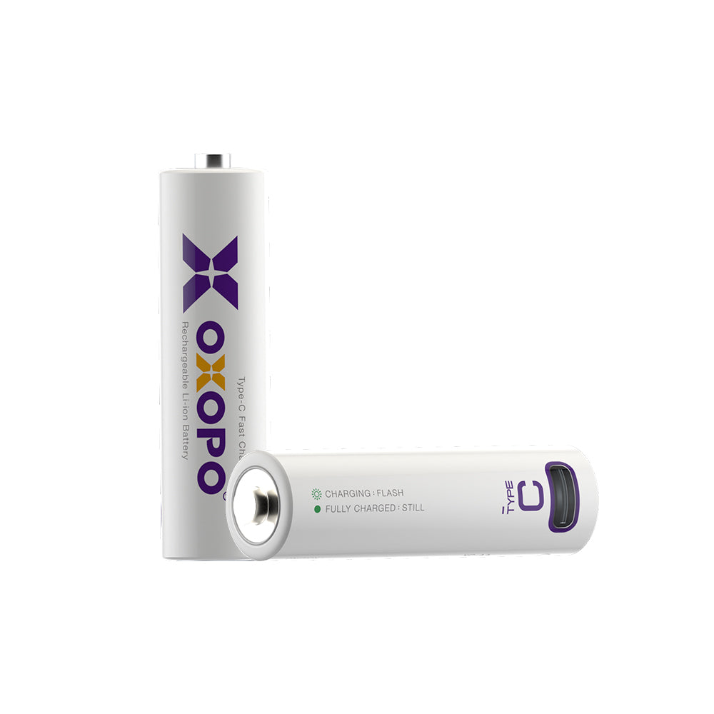 【XC Series】USB Type-C Rechargeable AA Li-ion Battery (2-Pack)